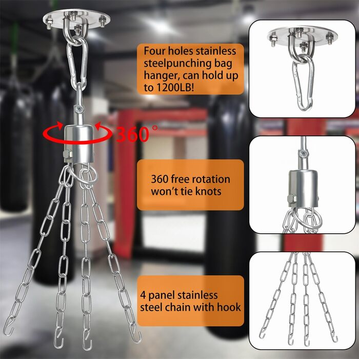 Боксерський мішок Mamxwaga з брезенту для дорослих, 122 см, міцний боксерський мішок з рукавичками 340 г для кікбоксингу, муай-тай, максимальне навантаження 81,6 кг (порожній)