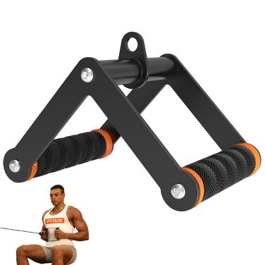 Ручка для тяги V-подібна Fitarc Double D для блочного тренажера, прогулька з протиковзаючим покриттям для залу та дому, помаранчева