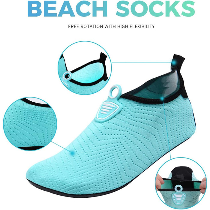 Чоловічі та жіночі аквашузи для плавання, серфінгу та відпочинку на пляжі. Швидка сушка, розмір 39/40 EU, світло-блакитні