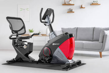 Горизонтальний велотренажер Hop-Sport HS-070L Helix червоний iConsole+
