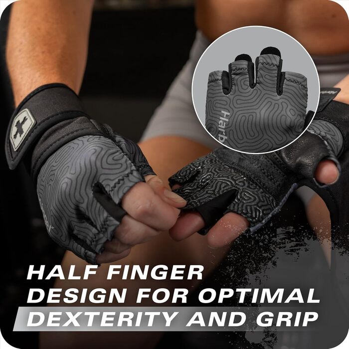 Рукавички для важкої атлетики Harbinger Herren Pro Wristwrap 3.0 (M, Carbon)
