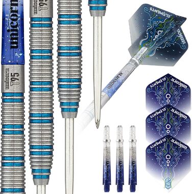 Дротики Unicorn T95 Core XL Blue Type 1, 95% вольфрам, сталевий наконечник