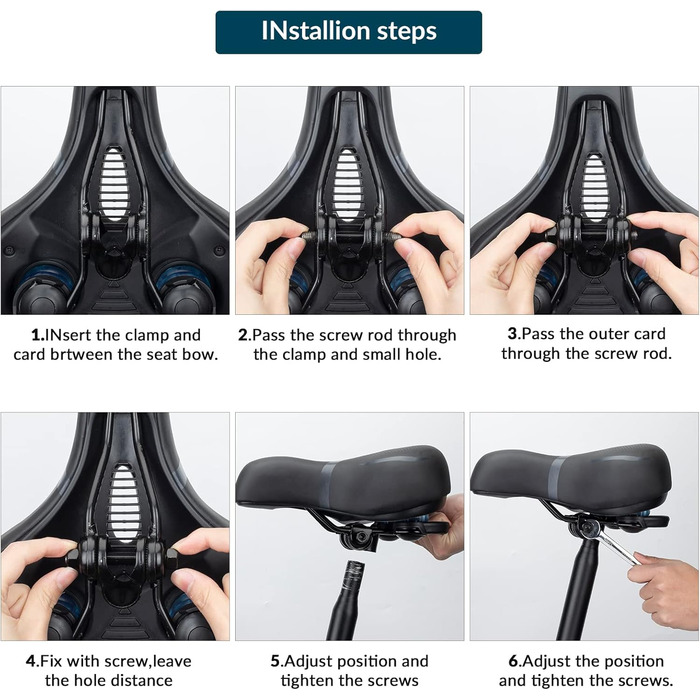 Велосипедний сідло ROCKBROS для жінок та чоловіків з Memory Foam, комфортне та зняття тиску, для MTB, City та Trekking велосипедів (Чорний)