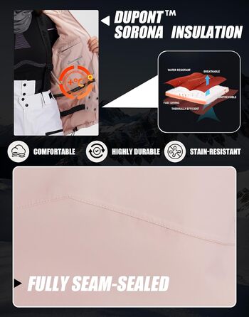 Жіноча зимова куртка Pioneer Camp для сноубордингу, походів та активного відпочинку. Тепла, вітро- та водовідштовхувальна, білий колір, розмір XXL (рожевий)