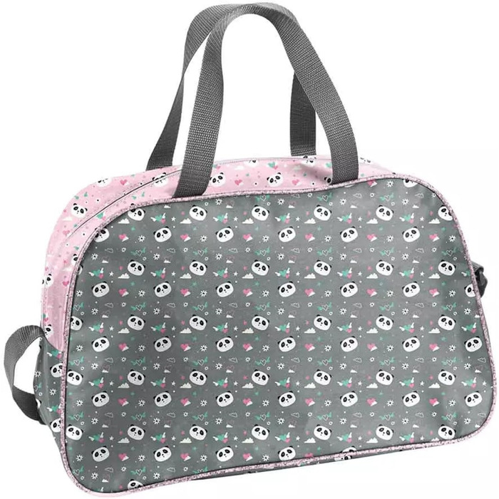 Спортивна сумка Paso для дітей (дівчаток та хлопчиків) з пандами - через плече, для плавання, тренувань, 40 x 25 x 15 см