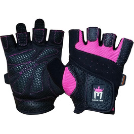 Жіночі вантажні рукавички Meister Fit Grip з Amara-шкірою, чорний/рожевий, розмір S