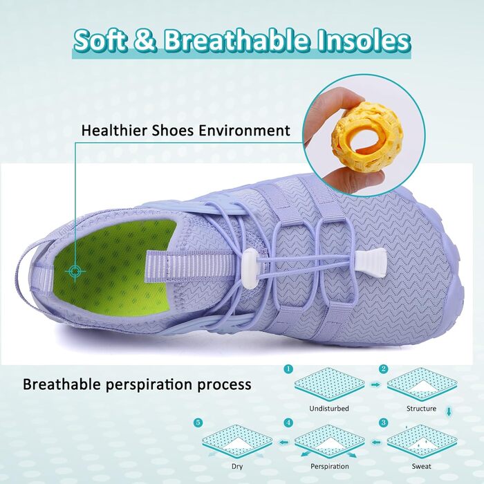 Зітоп Водні черевики для жінок та чоловіків, шкарпетки для плавання, швидка сушка, пляжні черевики, легкі фітнес-черевики, м'які серфові черевики, для плавання, серфінгу, піших прогулянок, йоги (36-46 EU), 39 EU, фіолетовий