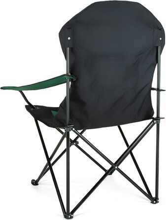 Зручний складаний стілець для кемпінгу Outtec, 130 кг, з високою спинкою, підсклянник, сумка, риболовний стілець, зелений