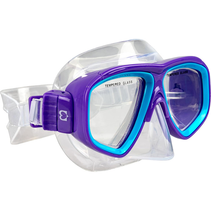 Набір Cressi Junior Rocks Kids для дітей 3-8 років: маска, сухий снорк, ласти та сітчаста сумка (S/M, 26/32, фіолетовий/блакитний)
