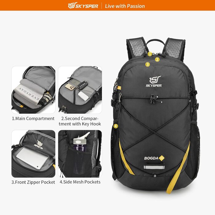 SKYSPER рюкзак для трекінгу 20 л – легкий туристичний рюкзак для походів, гір, пригод, денних прогулянок