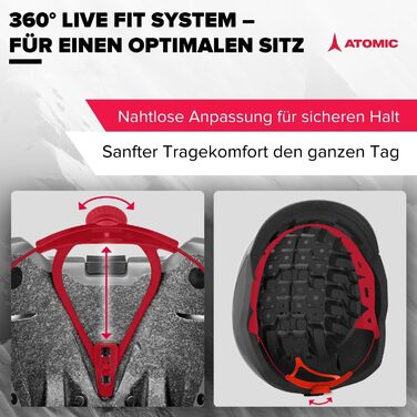 Гірськолижний шолом ATOMIC Savor Visor Stereo з візором, максимальне поглинання ударів, вентиляція Aircon, дзеркальна лінза, розмір 51-55, чорний