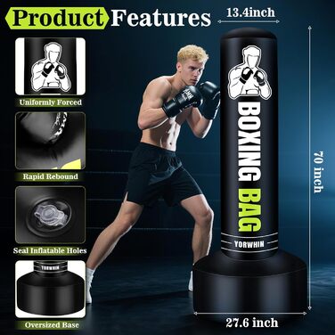 Надувний боксерський мішок Boxsack 180 см для дорослих, для ММА, муай-тай, фітнесу