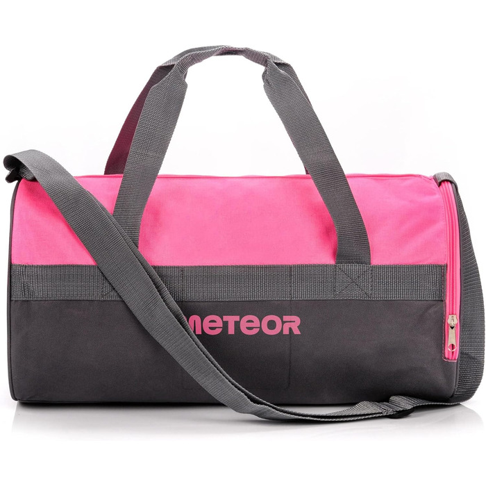 Дитяча спортивна сумка meteor 25L кругла, для спортзалу, плавання, подорожей, тренувань, рожева/сіра