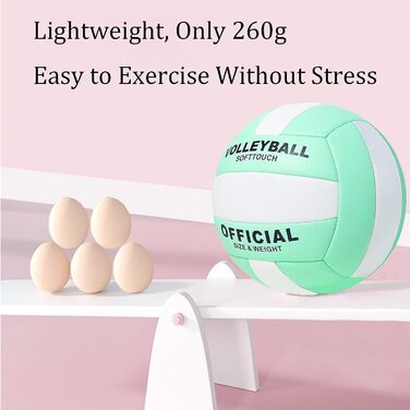 Волейбольний м'яч офіційного розміру 5, комплект з м'яким м'ячем для гри в приміщенні, на вулиці, на пляжі, тренувальний інвентар для пляжного волейболу та басейну, фітнес-зал, зелено-білий
