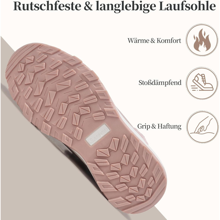 Жіночі зимові черевики, зимові чоботи, утеплені снігоступи, туристичні черевики для хайкінгу, рожеві, 39 EU