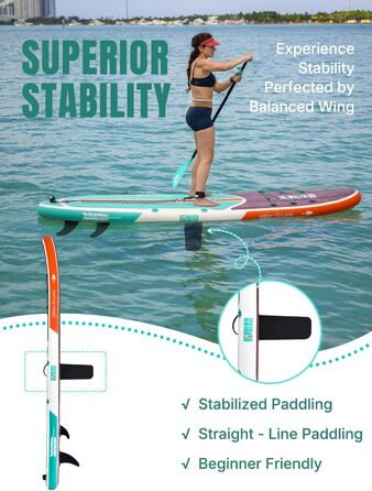 Надувне SUP-борд Niphean Stand Up Paddle Board з сидінням та аксесуарами, 320 см, для 2 осіб, 200 кг, для будь-якого рівня підготовки