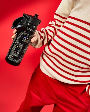 Сталева термобутилка Ion8 Evo чорна, герметична пляшка для води з клапаном One-Finger, кришкою-клапаном та ручкою, підходить для підстаканників, підходить для посудомийки