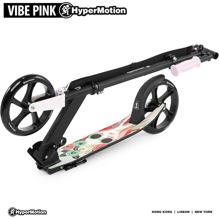 Дитячий алюмінієвий самокат HyperMotion Vibe, складаний, для дітей від 7 років і підлітків, до 100 кг, регульований кермо, колеса 200 мм, підшипники ABEC-7
