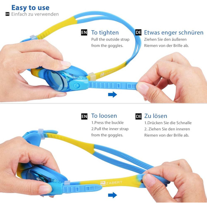 Дитячі окуляри для плавання K1, професійні окуляри для плавання для дітей та підлітків (0-14 років), захист від запотівання, UV-захист, блакитний колір