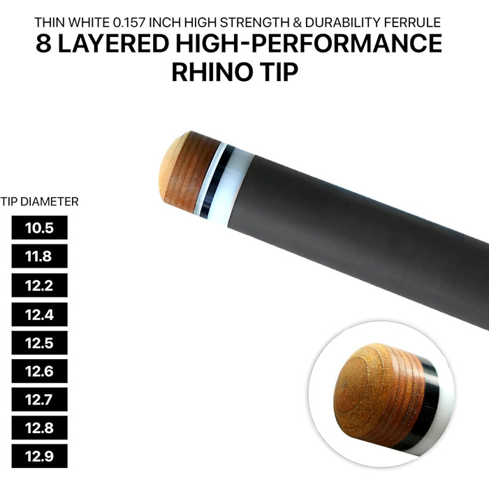 Карбоновий кий для більярда RHINO 30