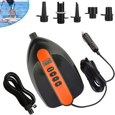 Електричний насос для SUP дошки Ruitx 16PSI, 12V для надувних SUP, човнів, велосипедів та наметів (Помаранчевий)