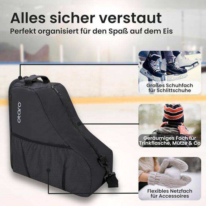 Чохол для ковзанів Otaro: водовідштовхуючий та міцний | Для дітей та дорослих, для роликів та ковзанярського спорядження (Чорний)