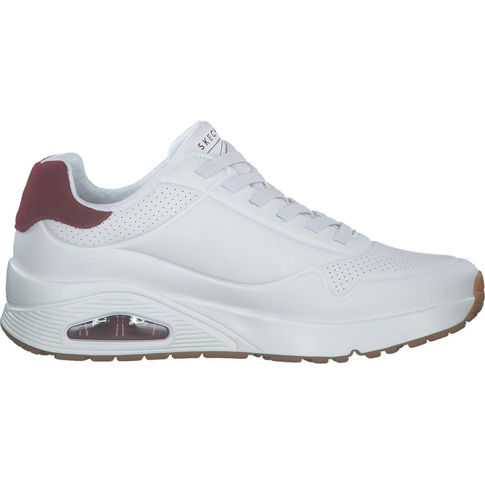 Чоловічі кросівки Skechers UNO Harry Kane AirSneaker, 43 EU, білий, Duraleather, замша Burgundy