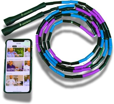 Стрибкове канат Elevate Rope Professionelles Perlen - 3м, регульований, якісні намистини та полішнур, для фрістайлу, кардіо та трюків, підходить для всіх рівнів, для використання в приміщенні та на вулиці (Galaxy)