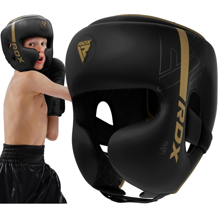 Дитячий боксерський шолом RDX для кікбоксингу, MMA, карате, тайського боксу, захист голови з Maya Hide шкіри, універсальний для єдиноборств та фітнесу