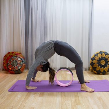 Йога-ролик Mobiclinic Yoga Rad 30x13 см, антиковзкий, європейський бренд, для гнучкості та витривалості, рожевий, легкий у догляді, багатофункціональний