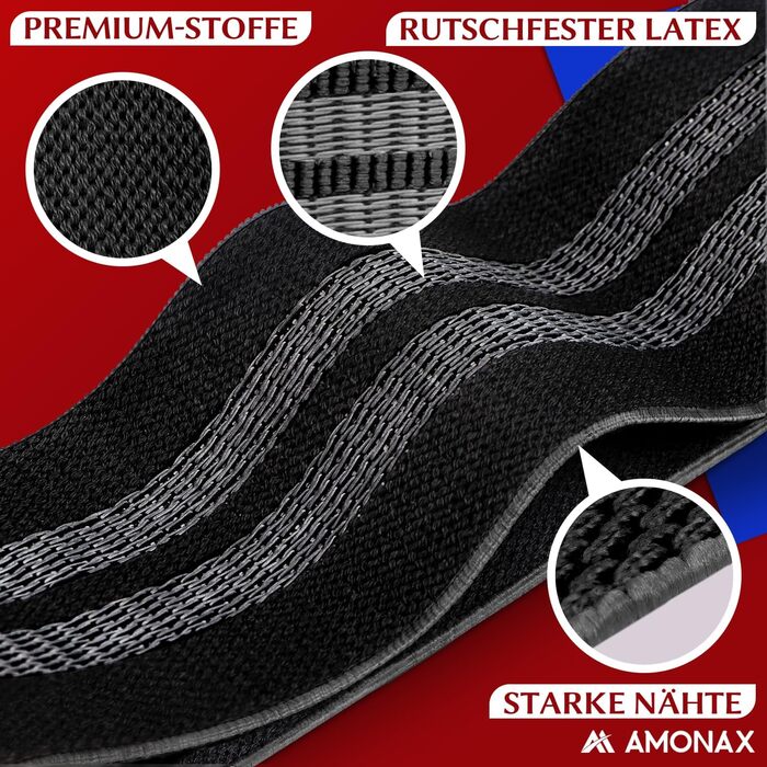 Фітнес-гумки для жінок Amonax, набір еластичних стрічок для тренувань, стрічки опору для присідань, обладнання для схуднення вдома, спортивний інвентар для дому (L, блакитний)