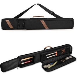 Чохол для більярдної кия (до 2 частин) з ручкою та регульованим плечовим ременем, чорний. Підходить для зберігання більярдних київ та аксесуарів.