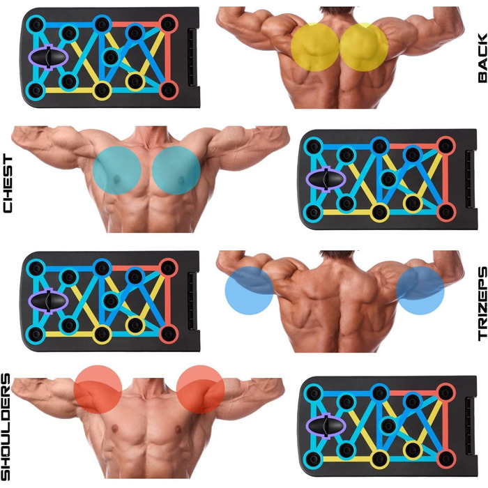 Складне дошка для віджимань Push Up Board, багатофункціональний тренажер для всього тіла, 17 в 1, для дому та фітнесу