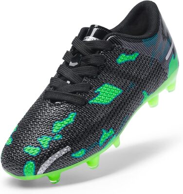 Дитячі футбольні кросівки DREAM PAIRS для дівчаток та хлопчиків. Легкі, дихаючі, з довгими шипами. Розмір 37.5 EU, чорно-зелені.