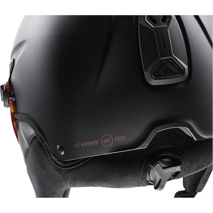 Лижний шолом uvex hlmt 600 visor з візором для жінок і чоловіків, регульований розмір 55-57 см, чорний матовий