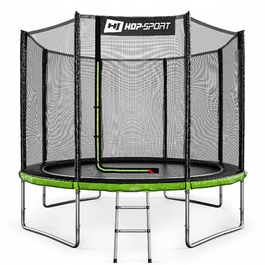Батут із зовнішньою захисною сіткою Hop-Sport 10ft (305 см), чорно-зелений