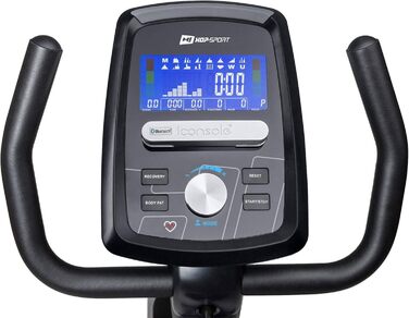 Горизонтальний велотренажер Hop-Sport HS-070L, Bluetooth, 12 програм, 16 рівнів навантаження, до 150 кг, сріблясто-чорний