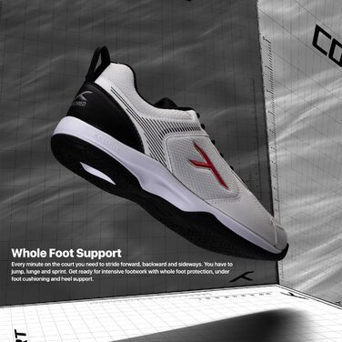 Професійне бадмінтонне взуття Hundred Court Star для чоловіків (45 EU, білий/чорний)