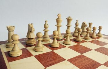Набір шаховий турнірний Großartig NO.6 | Master Of Chess | Шаховий набір з шахівницею 54x54 см | Корпус з горіха та сикомори, високоякісний набір Staunton