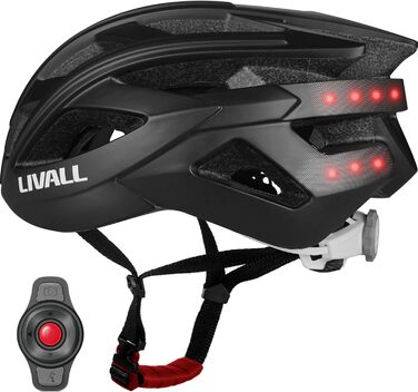 Розумний шолом для велосипеда LIVALL з LED-ліхтарем та покажчиками повороту, Bluetooth, мікрофон, динамік, SOS, пульт, чорний (чоловічий/жіночий)