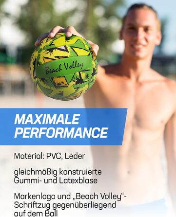 JELEX Волейбольний м'яч для пляжного волейболу, розмір 5, для гри в приміщенні та на вулиці, підходить для початківців, професіоналів, підлітків та дорослих, тренувальний м'яч, зелений