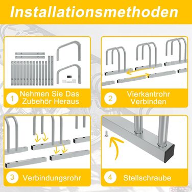 Підставка для велосипедів HENGMEI на 6 велосипедів, сталева, для шин 30-65 мм, настінний/підлоговий монтаж