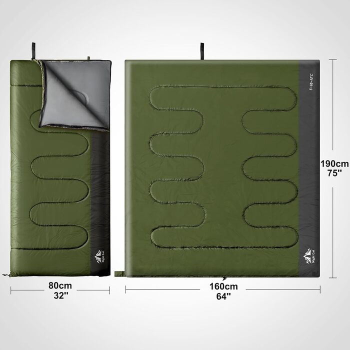 Спальний мішок Night Cat для дорослих, 3 сезони, 80x190 см, зелений