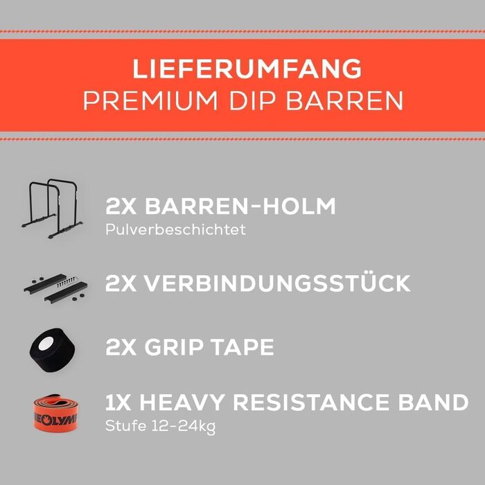 NEOLYMP Dip Station для віджимань: 400 кг, регульована ширина, з E-Book, антиковзні ніжки. Комплект для фітнесу вдома (турнік + еластична стрічка)