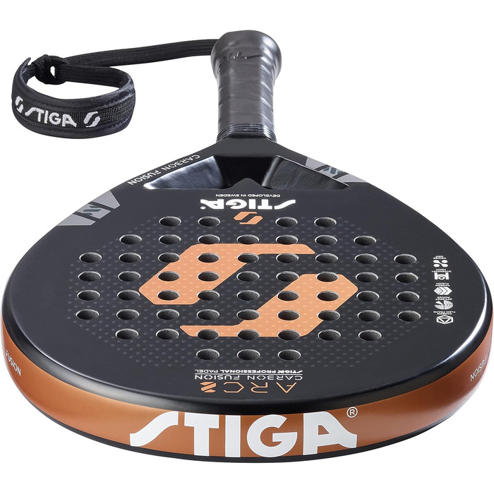 Ракетка для паддл-тенісу STIGA ARC 2 - велика площа удару, чорний/хромовий колір