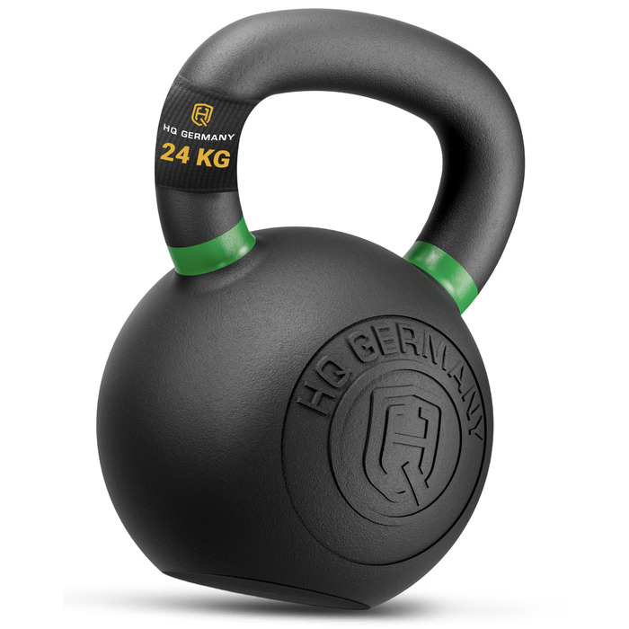 Гантель-гиря HQ Germany® з порошковим покриттям [2-32кг/Набори] - Набір чавунних гирь з точністю ±2% - Кульова гиря, Набір гирь, Преміум гирі з порошковим покриттям 24кг