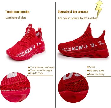 Дитячі кросівки для занять спортом та прогулянок на вулиці, червоні (32 EU)