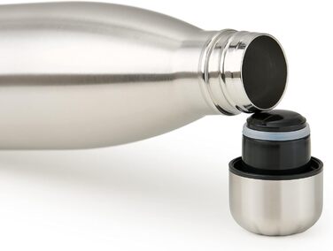 Фляга для води Blumtal 750 мл з нержавіючої сталі - ізотермічна, без BPA, з подвійними стінками, срібна