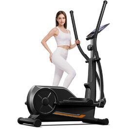 UMAY Еліптичний тренажер для дому ET30: 16 рівнів опору, тихий магнітний привід, довжина кроку 40 см, датчики пульсу, LCD-дисплей, вантажопідйомність 159 кг