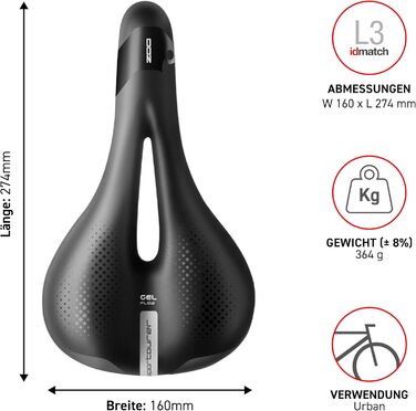 Велосипедне сідло Selle Italia Zoo Gel Flow для шосе, MTB та гравійних велосипедів – для жінок та чоловіків, L3